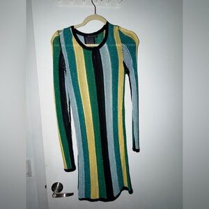 Striped Long Sleeve Knit Dress